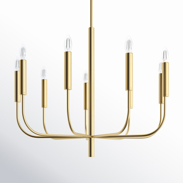 Brianna Elegant Burnished Brass 9-Light Chandelier by Ellen DeGeneres