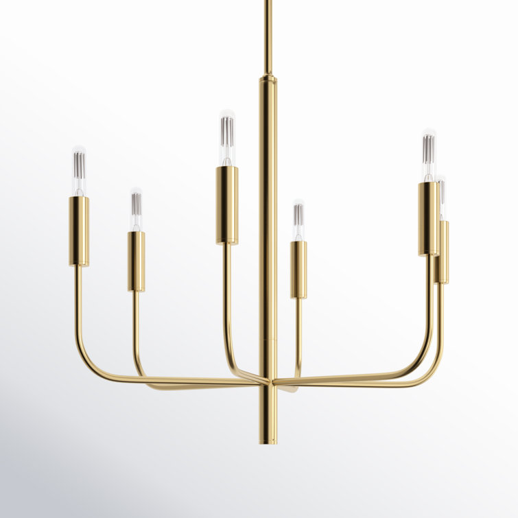 Brianna Burnished Brass 6-Light Minimalist Chandelier
