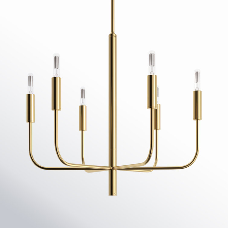 Brianna Burnished Brass 6-Light Minimalist Chandelier