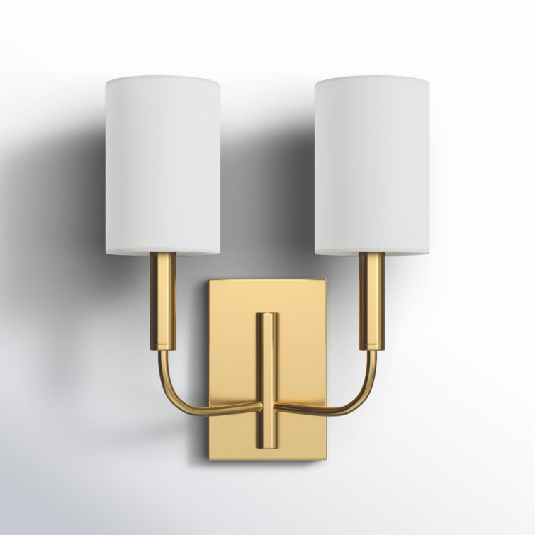 Brianna Burnished Brass 2-Light Dimmable Cylinder Sconce