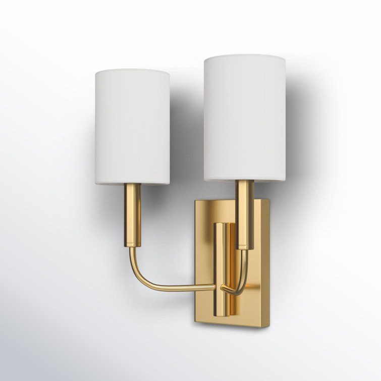 Brianna Burnished Brass 2-Light Dimmable Cylinder Sconce