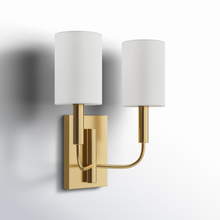 Brianna Burnished Brass 2-Light Dimmable Cylinder Sconce