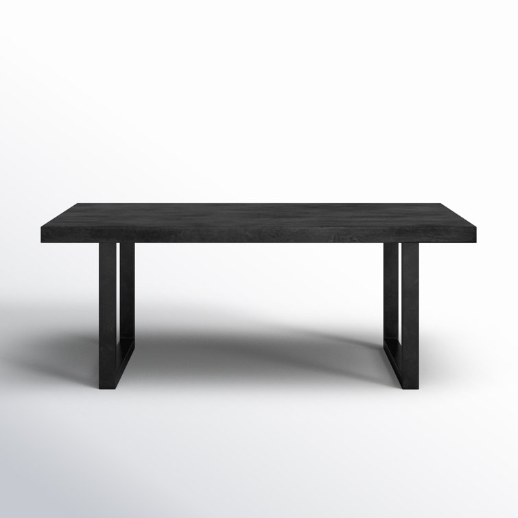 Gray Stone and Metal Rectangular Outdoor Dining Table
