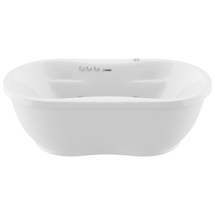 Lori 71'' White Freestanding Acrylic Whirlpool and Air Bathtub