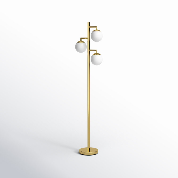 Darlington 66'' Gold and White Iron Floor Lamp