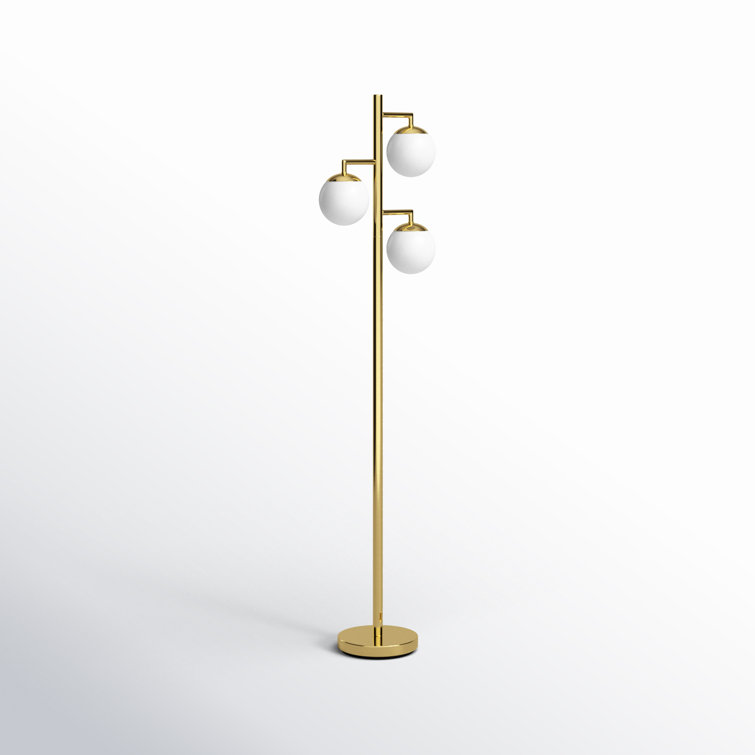 Darlington 66'' Gold and White Iron Floor Lamp
