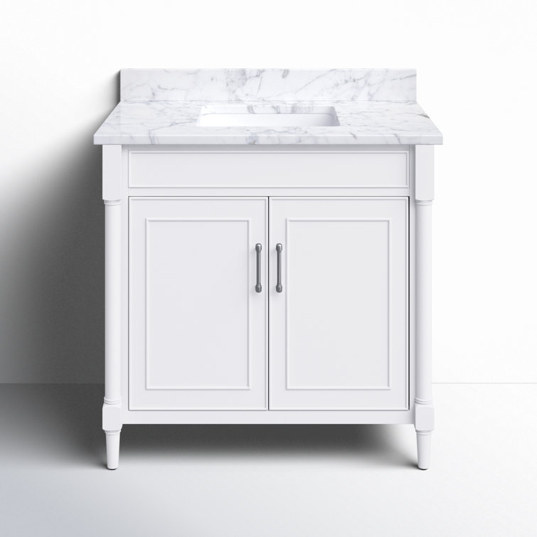 Selene 37'' Elegant White Single Freestanding Bathroom Vanity
