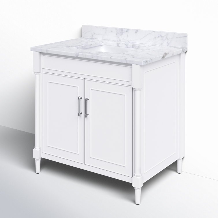 Selene 37'' Elegant White Single Freestanding Bathroom Vanity