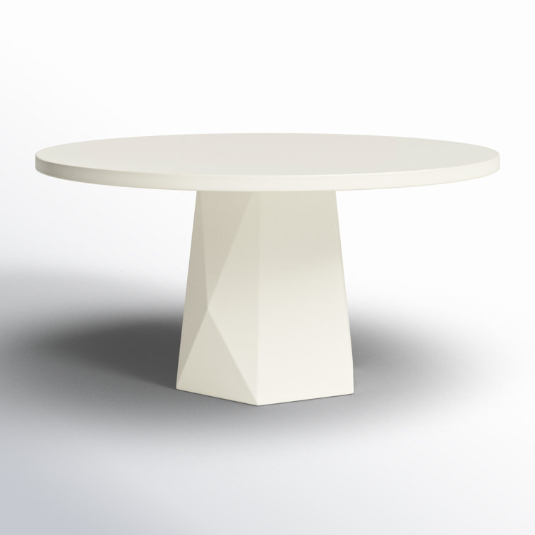 White Concrete 60'' Round Outdoor Dining Table