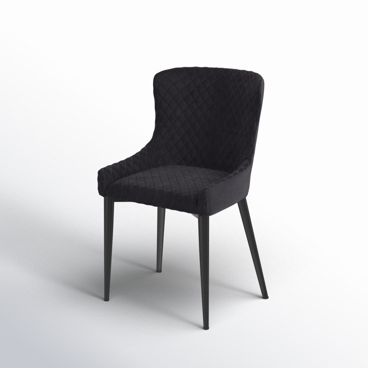 Contemporary Etta Dark Grey Velvet Upholstered Side Chair