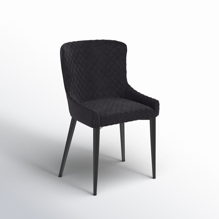 Contemporary Etta Dark Grey Velvet Upholstered Side Chair