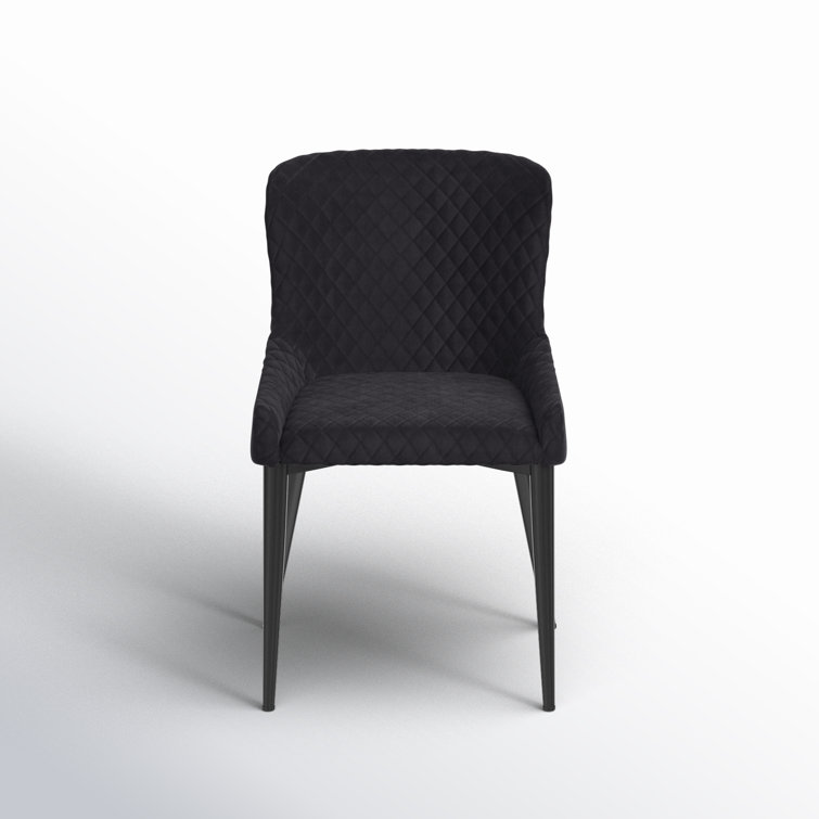 Contemporary Etta Dark Grey Velvet Upholstered Side Chair
