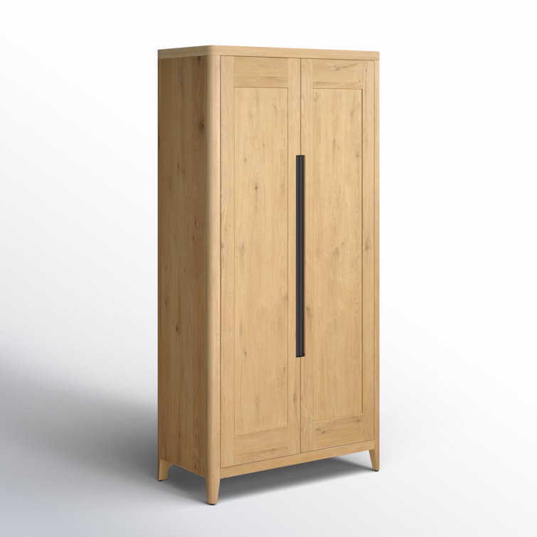 Contemporary Brown 82" Tall Wardrobe with Adjustable Shelves