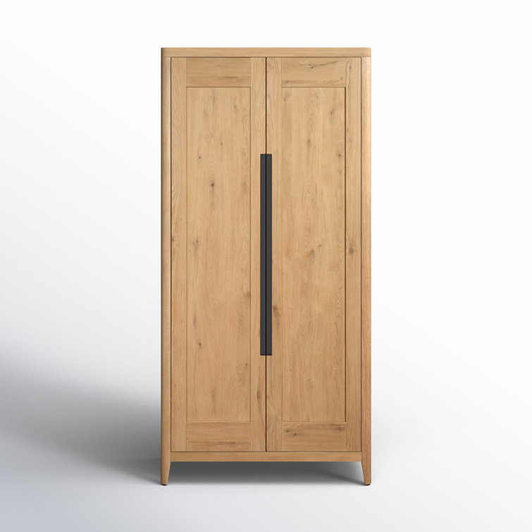 Contemporary Brown 82" Tall Wardrobe with Adjustable Shelves