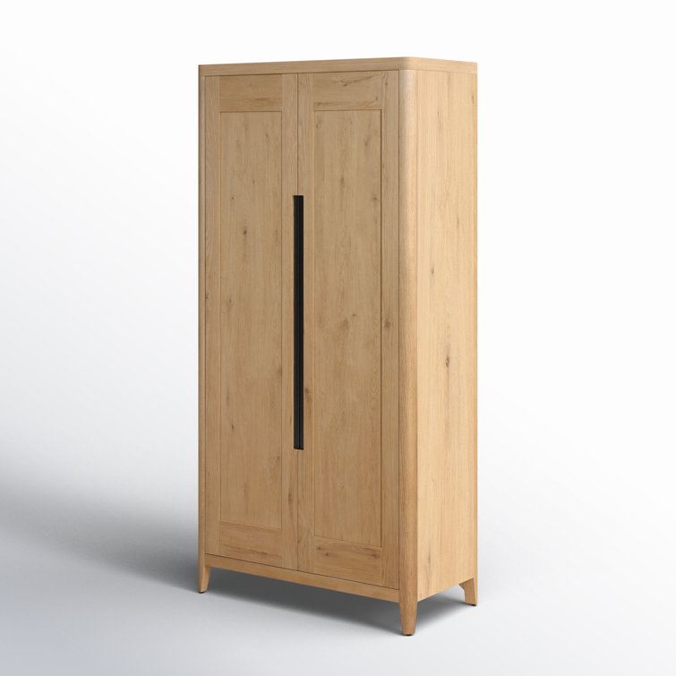 Contemporary Brown 82" Tall Wardrobe with Adjustable Shelves