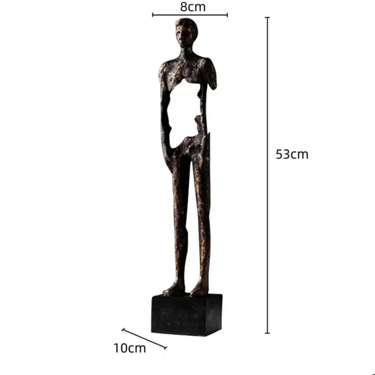 Hollowed-out Black Resin Abstract Art Figurine Sculpture