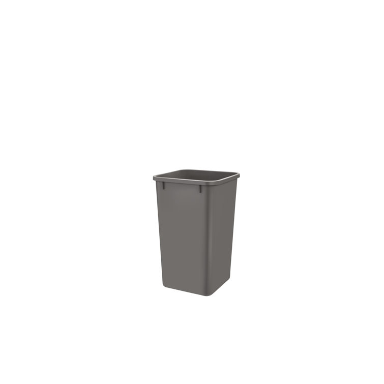 Dark Gray Polymer Pull-Out Trash Container, 27 Quart
