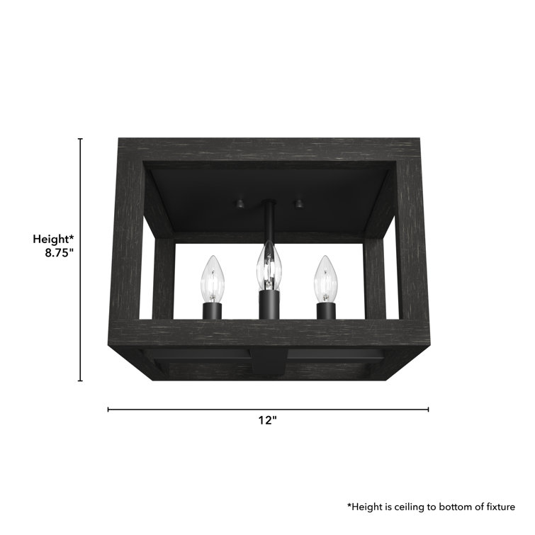 Squire Manor Matte Black 12'' Aluminum LED Flush Mount Ceiling Light