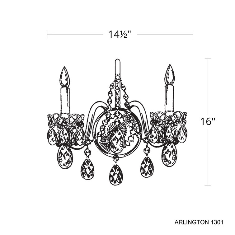 Arlington Dual-Light Polished Silver Crystal Sconce