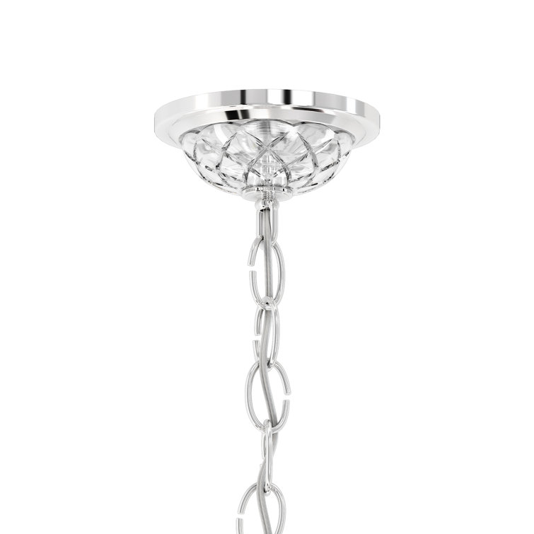 Mini Polished Silver Crystal 5-Light Chandelier