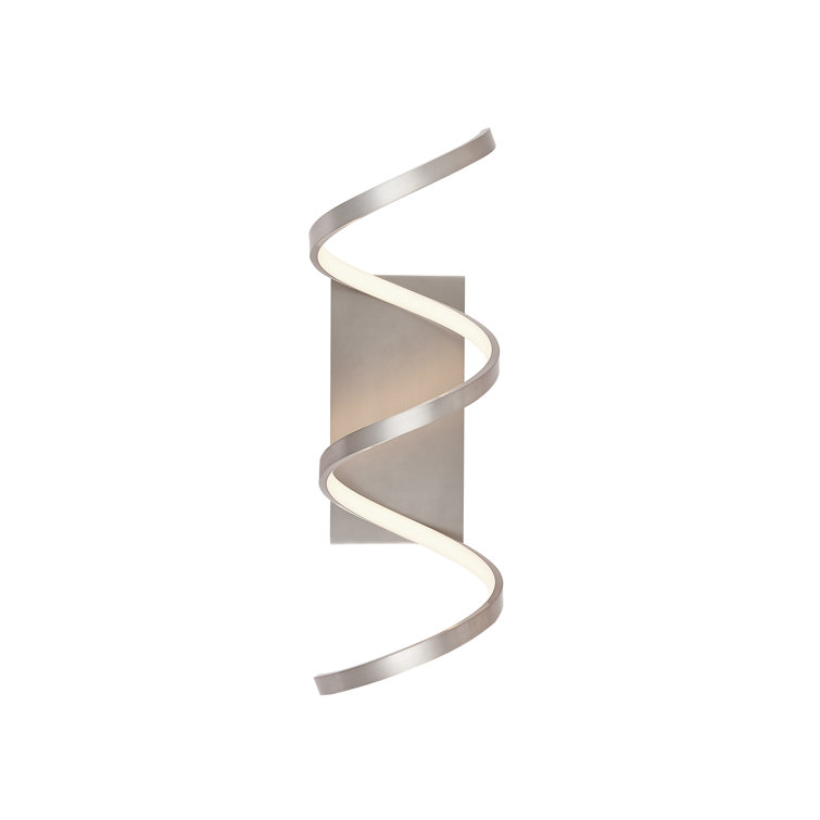 Antique Silver Helical LED Wall Sconce