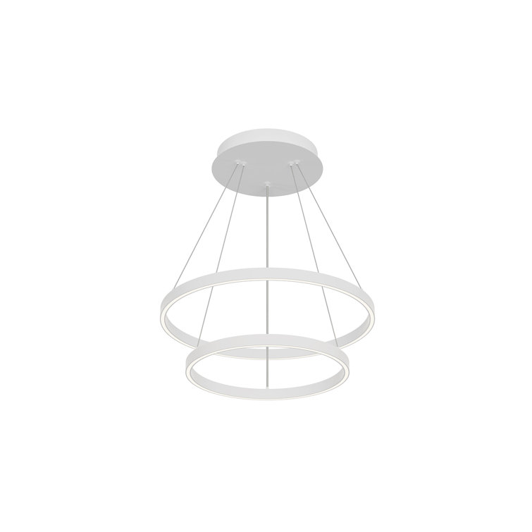 White 24" Dimmable LED Wagon Wheel Chandelier