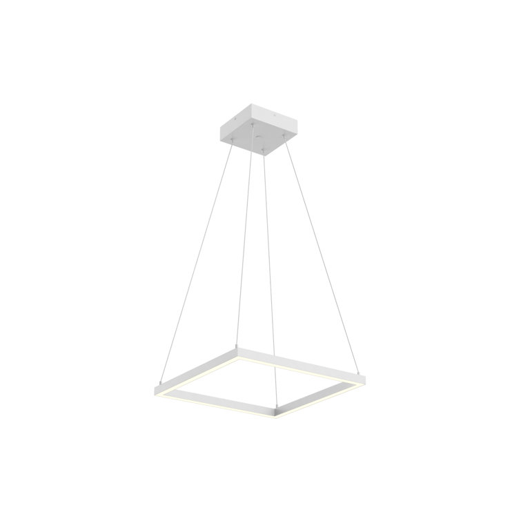White Aluminum Square LED Pendant Light