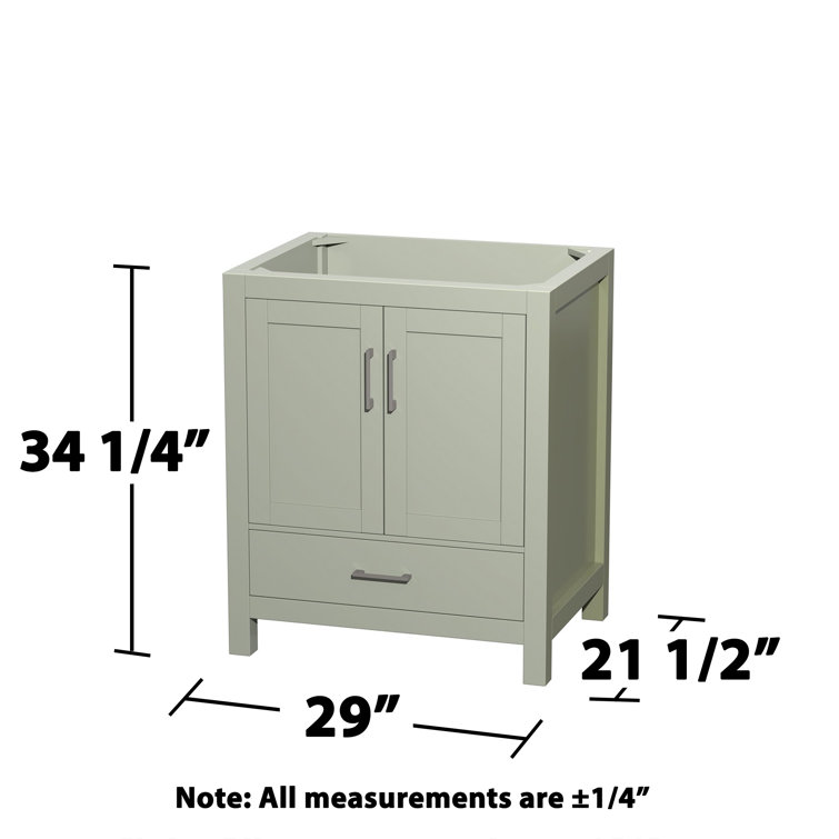 Sheffield Light Green 30" Single Vanity Base with Brushed Nickel Hardware