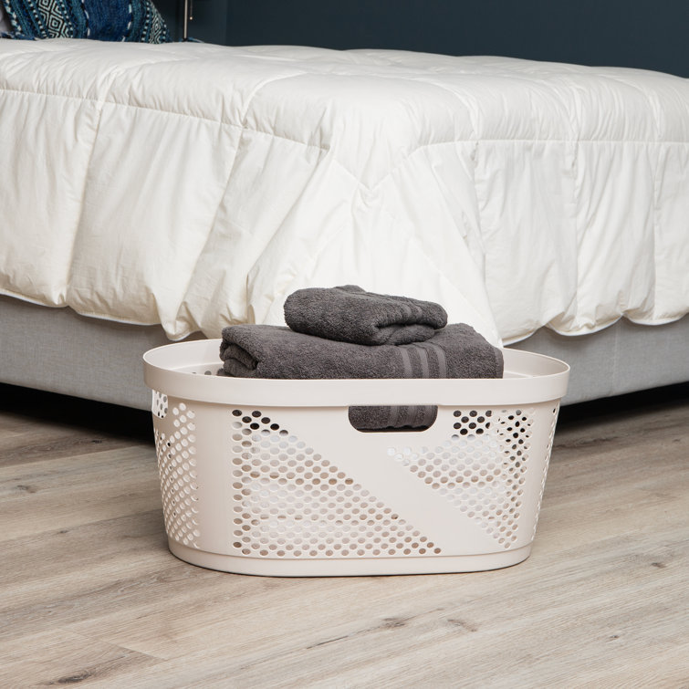 Ivory Plastic Ventilated Laundry Hampers, Set of 2