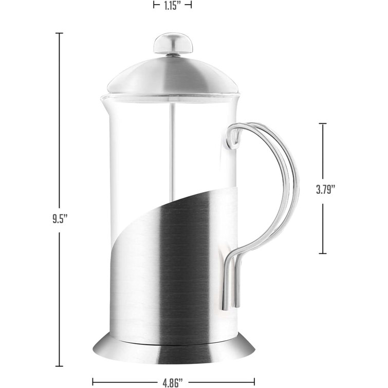 34 oz Silver Stainless Steel French Press Coffee Maker