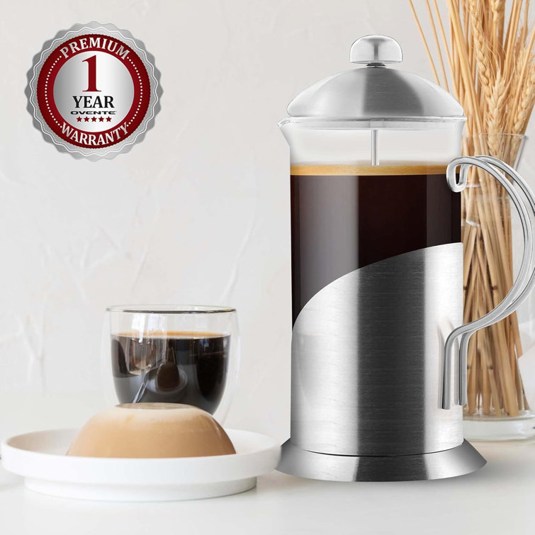 34 oz Silver Stainless Steel French Press Coffee Maker