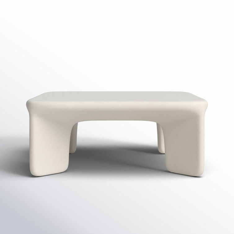 Carmona Polished White Concrete 42" Square Coffee Table