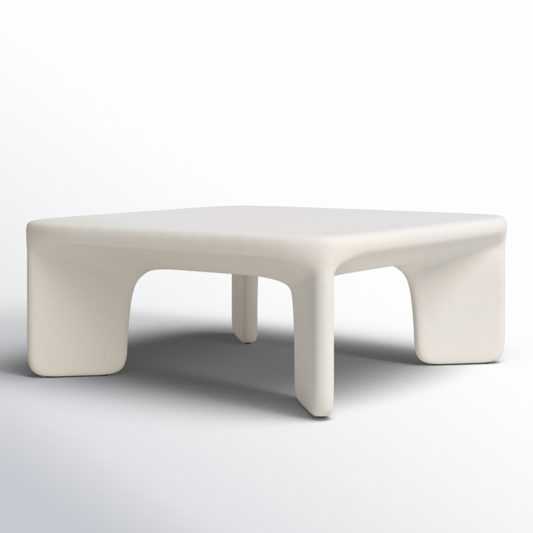 Carmona Polished White Concrete 42" Square Coffee Table