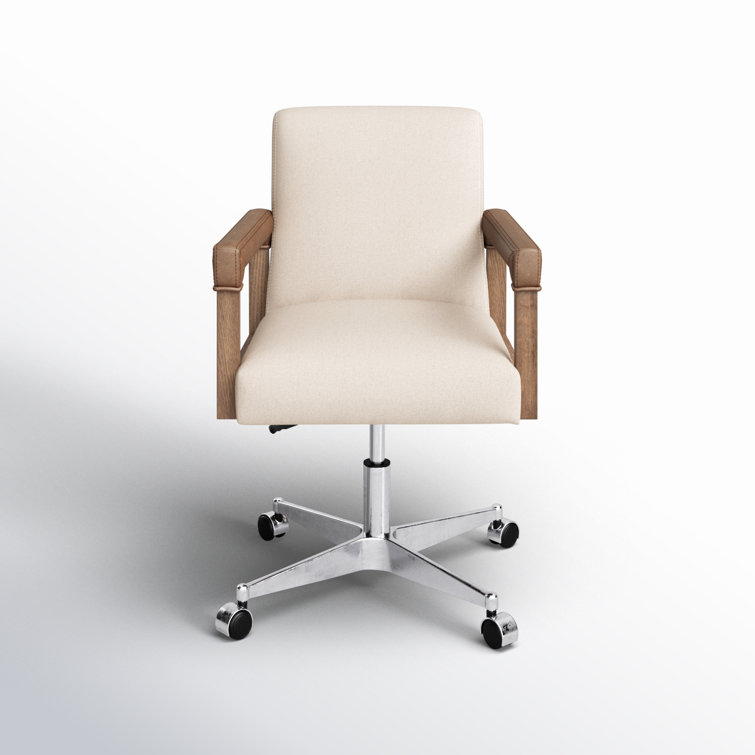 Harbor Natural Cream Leather-Wrapped Conference Chair