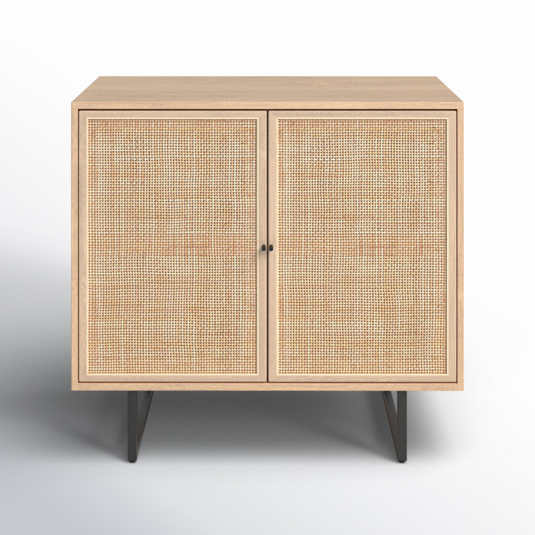 Carmel Natural Mango Wood and Iron 35" Accent Cabinet