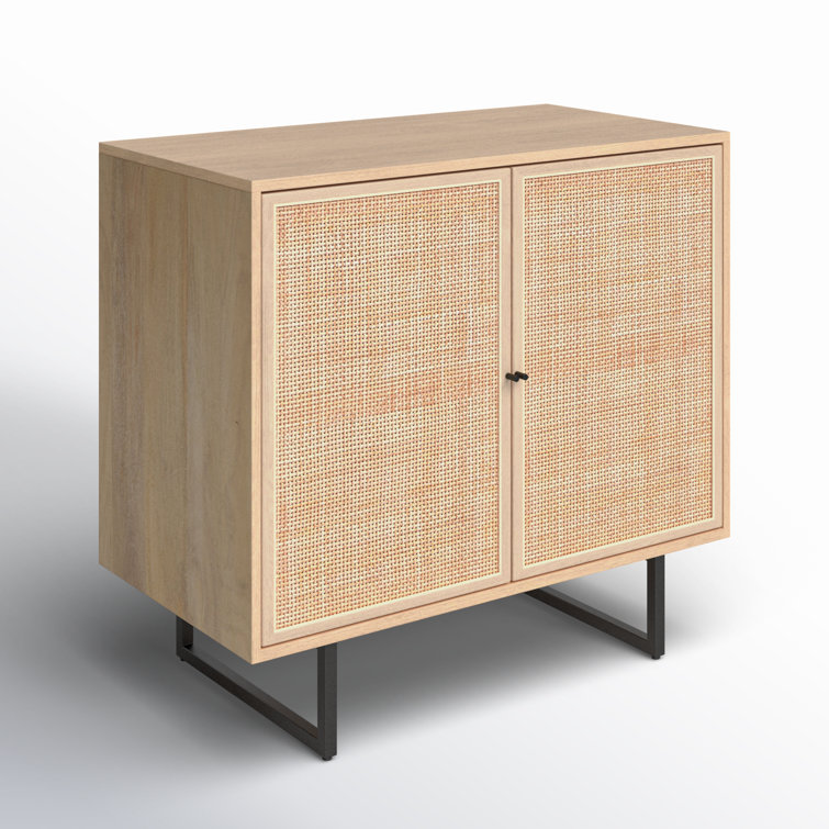 Carmel Natural Mango Wood and Iron 35" Accent Cabinet