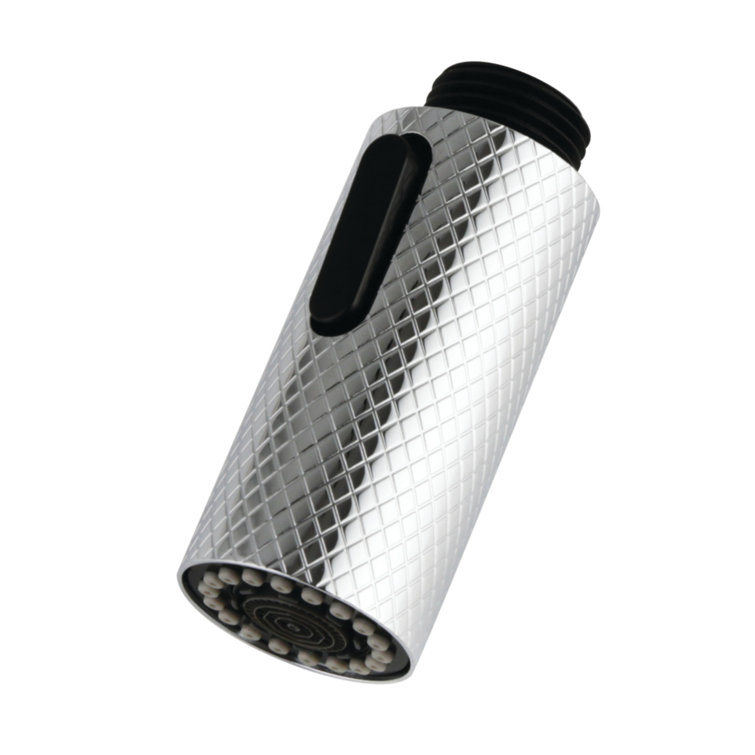 Polished Chrome Cylindrical Pull-Down Kitchen Faucet Sprayer