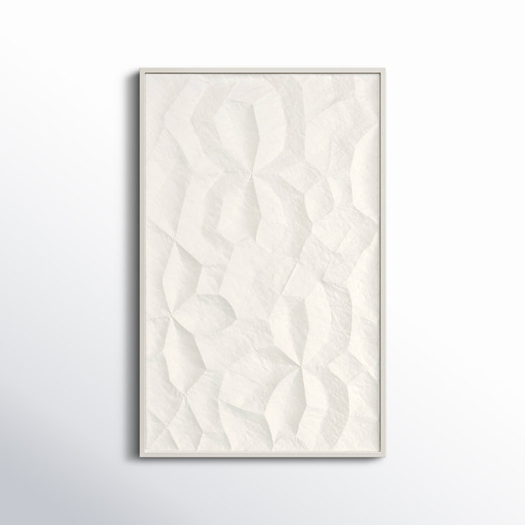 White Geometric Textured Metal Wall Sculpture