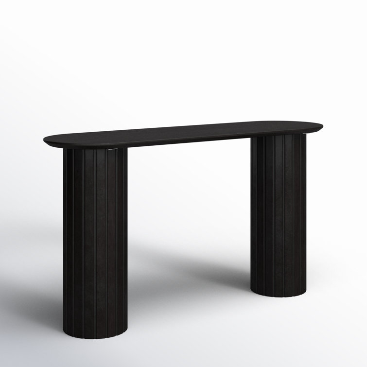 Daley 54'' Black Solid Oak Oval Console Table