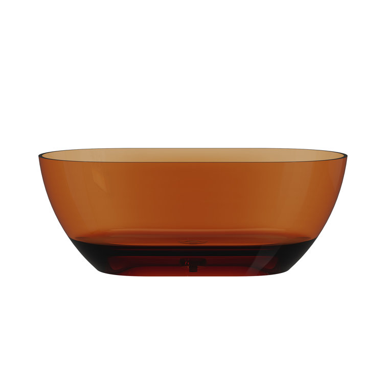 59'' Coffee Transparent Resin Freestanding Soaking Bathtub