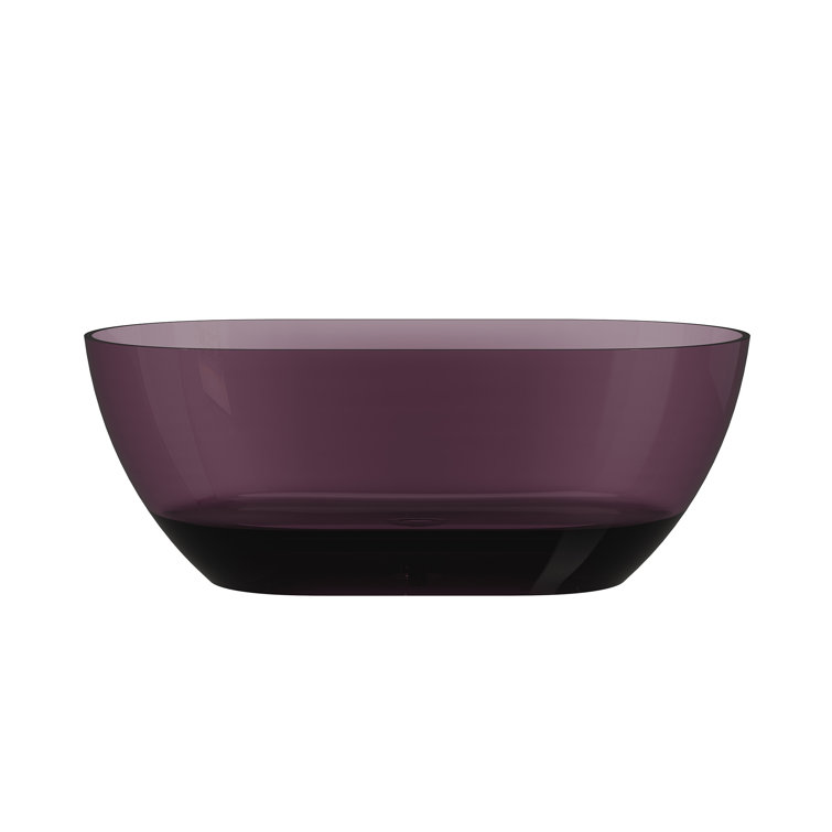 59-Inch Freestanding Transparent Purple Resin Bathtub