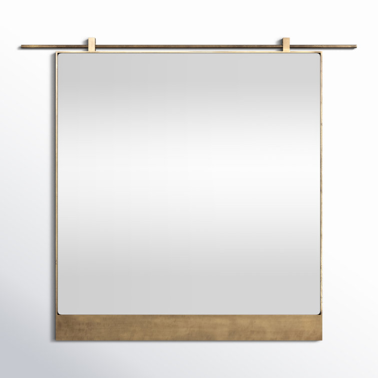 Antique Brass Rectangular Bathroom Mirror 45"x50"