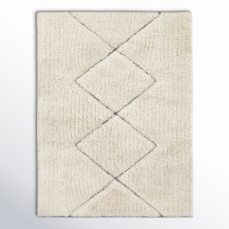Hand-Tufted Black and White Wool 9' x 12' Rug