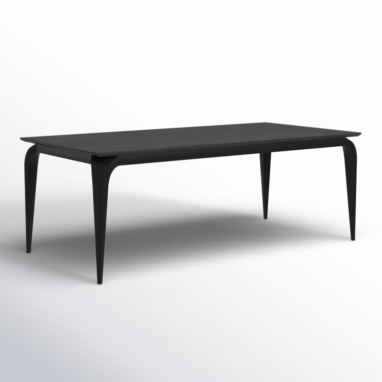 Black Ceramic Extendable Dining Table with Butterfly Leaf