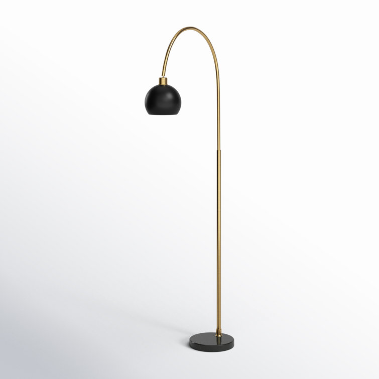 Campari 72'' Black and Brass Arched Floor Lamp