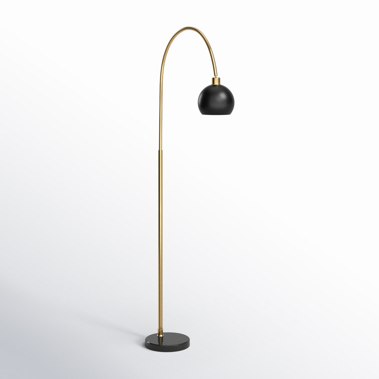 Campari 72'' Black and Brass Arched Floor Lamp