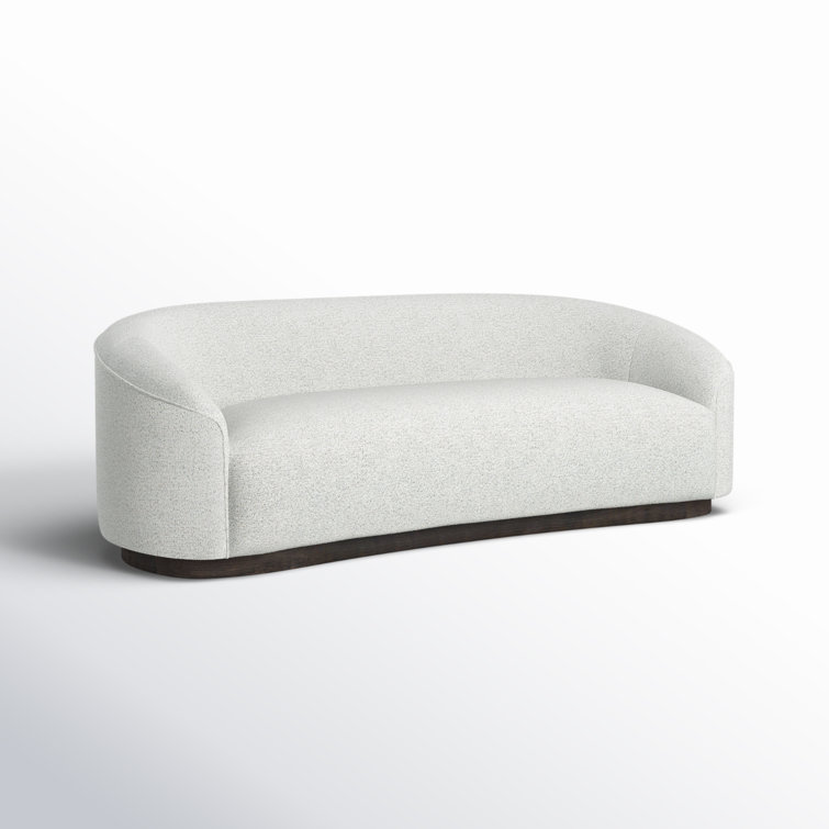 Beverly 90" Oatmeal Fabric Curved Sofa