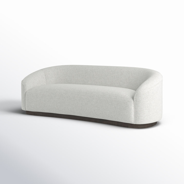 Beverly 90" Oatmeal Fabric Curved Sofa