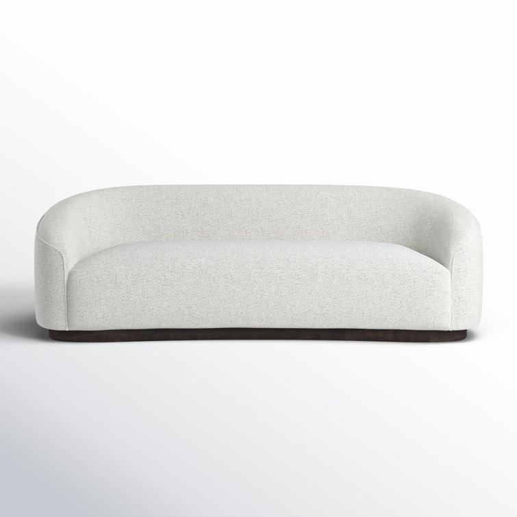 Beverly 90" Oatmeal Fabric Curved Sofa