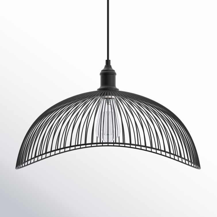 20" Matte Black Metal Geometric Pendant Light